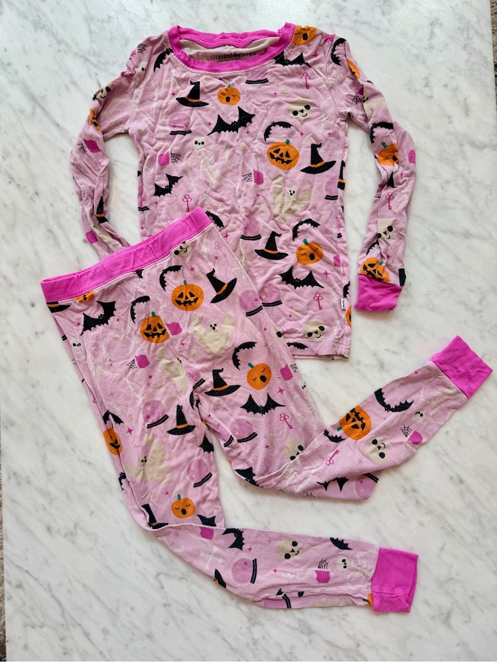 Little Sleepies Pajama Set - Glowing Ghouls in Pink 4T